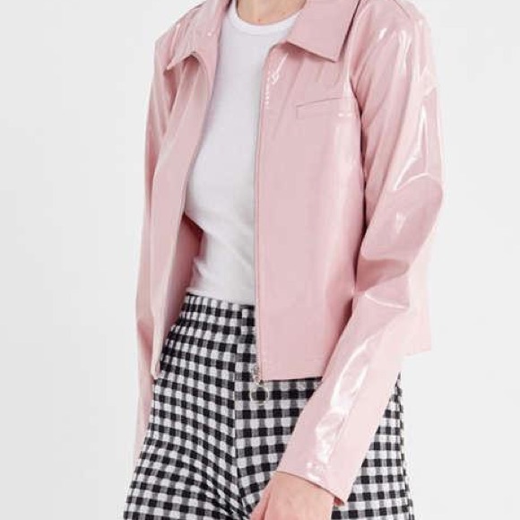 Urban Outfitters Jackets & Blazers - Urban outfitters mauve crop vinyl jacket